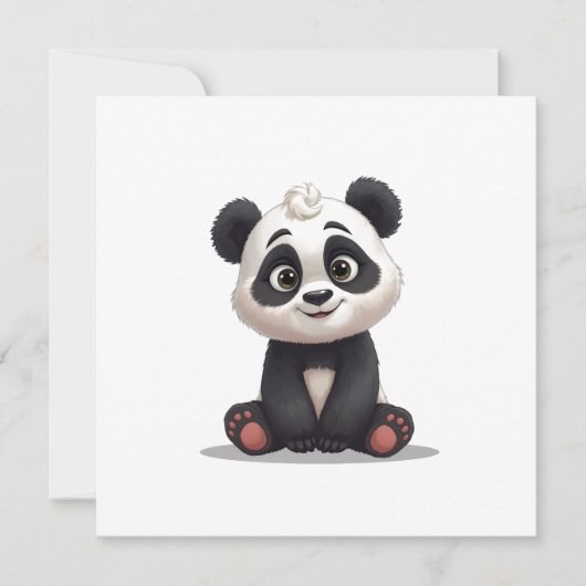 Sitting Panda Bear Cartoon Illustration Artwork (Front)