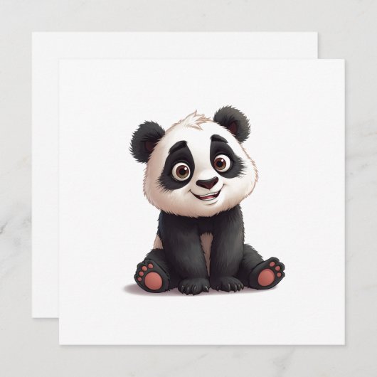 Sitting Panda Bear Cartoon Illustration Artwork (Front/Back)