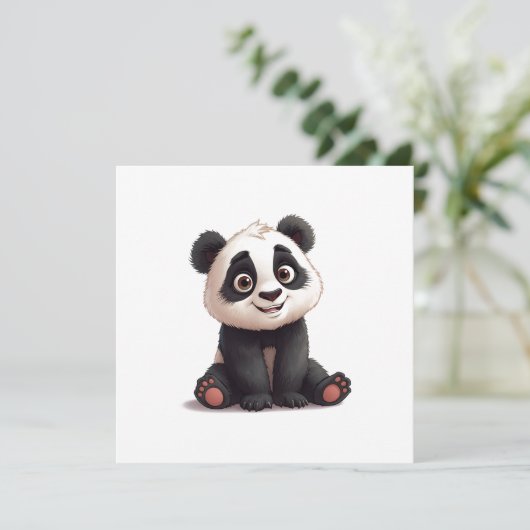 Sitting Panda Bear Cartoon Illustration Artwork (Standing Front)