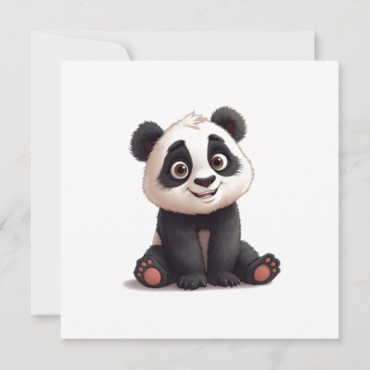 Sitting Panda Bear Cartoon Illustration Artwork (Back)