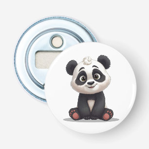 Sitting Panda Bear Cartoon Illustration Artwork Bottle Opener