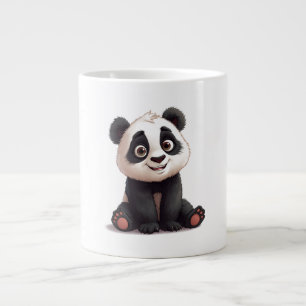 Sitting Panda Bear Cartoon Illustration Artwork Giant Coffee Mug