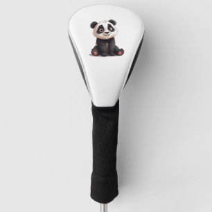 Sitting Panda Bear Cartoon Illustration Artwork Golf Head Cover