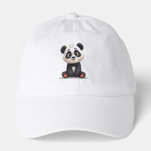 Sitting Panda Bear Cartoon Illustration Artwork Hat
