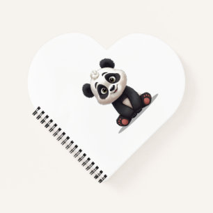 Sitting Panda Bear Cartoon Illustration Artwork Notebook