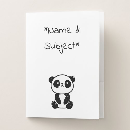 Sitting Panda Bear Pocket Folder