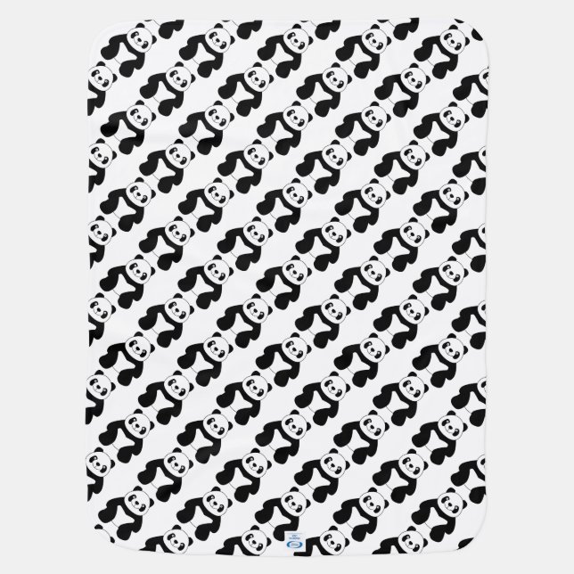 Sitting panda swaddle blanket (Back)