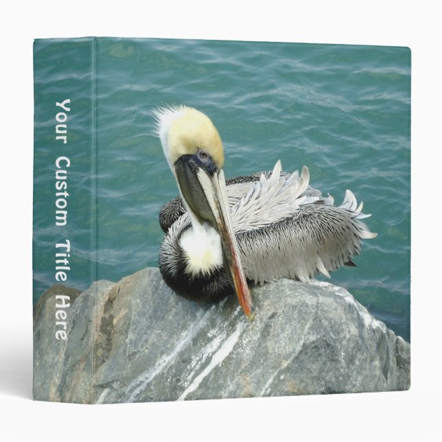 Sitting Pelican Custom 3 Ring Binder (Front/Spine)