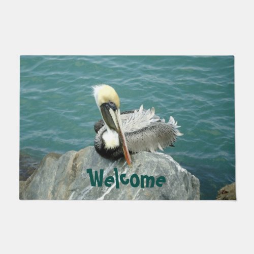 Sitting Pelican Custom Doormat