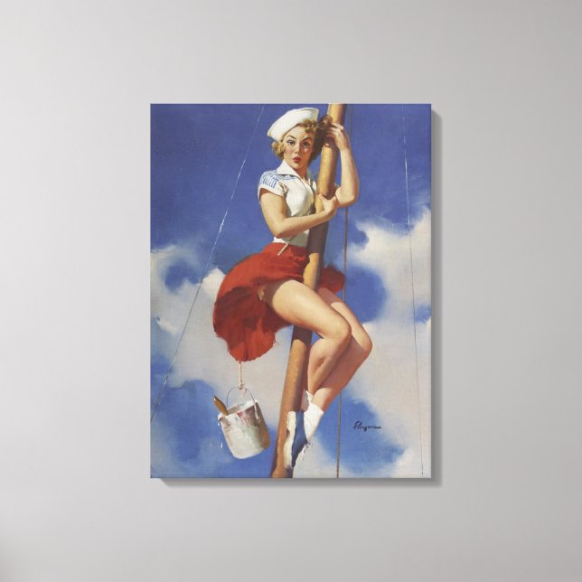 Sitting Pretty, 1953 Pin Up Art Canvas Print (Front)