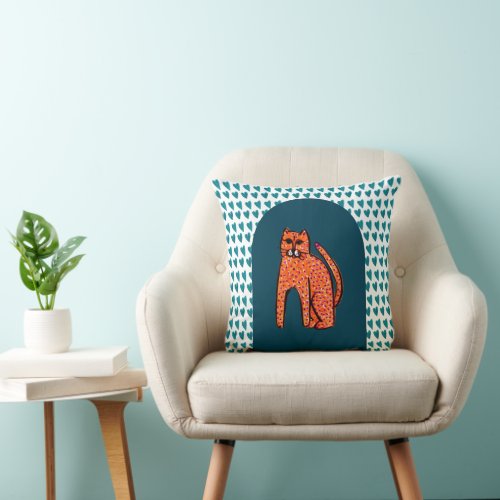 Sitting pretty cheetah and leaping leopard throw pillow