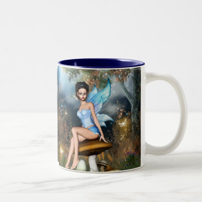 Sitting Pretty Fairy Two-Tone Coffee Mug (Right)