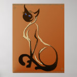 Sitting Pretty Siamese Cat Poster