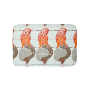 Sitting redheaded mermaids Thunder_Cove Bath Mat