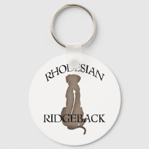 Sitting Rhodesian Ridgeback w/ Text Keychain