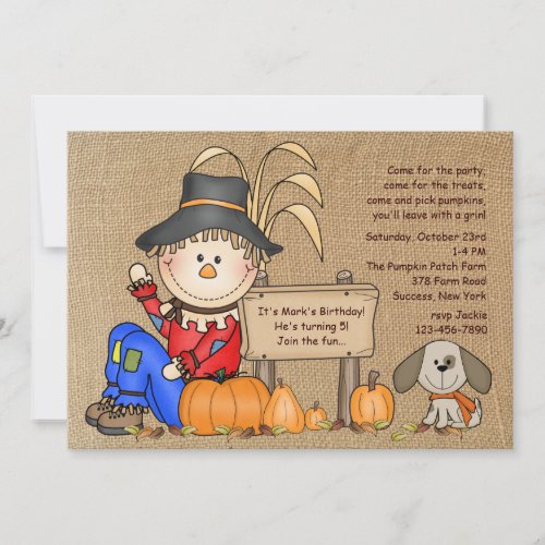 Sitting Scarecrow Invitation