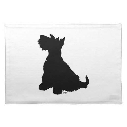 Sitting Scottie Dog Cloth Placemat