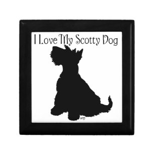 Sitting Scottie Dog Keepsake Box