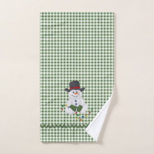 Sitting Snowman Bath Towel Set