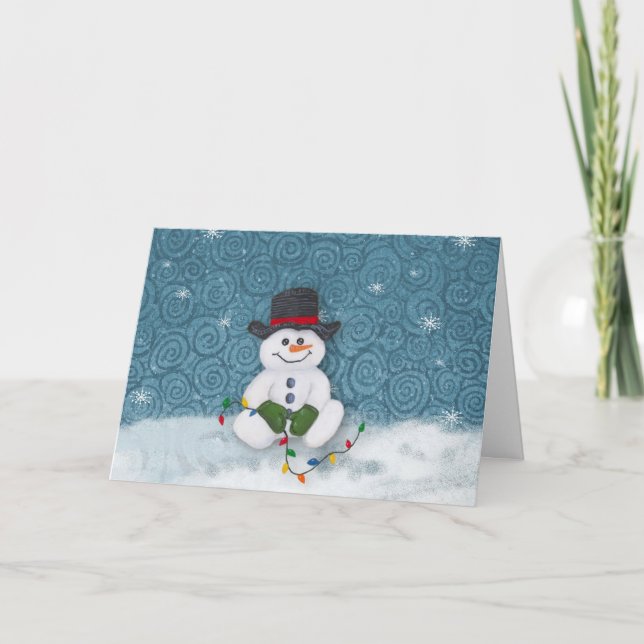 Sitting Snowman Christmas Card (Front)