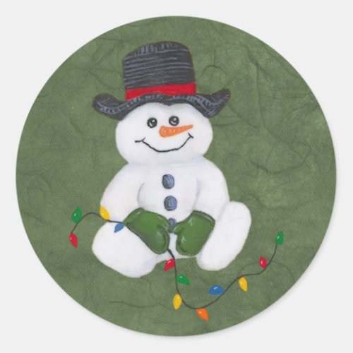 Sitting Snowman Sticker