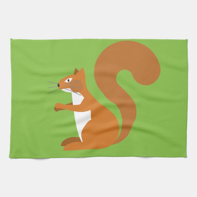 Sitting Squirrel Kitchen Towel (Horizontal)