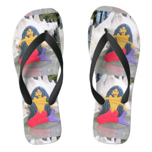 sitting tantric mermaids flip flops