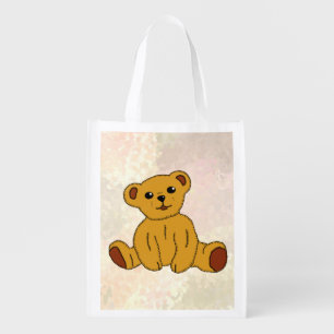 sitting teddy grocery bag