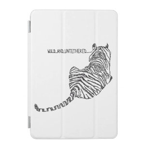 Sitting Tiger made up of Black Scribbles iPad Mini Cover