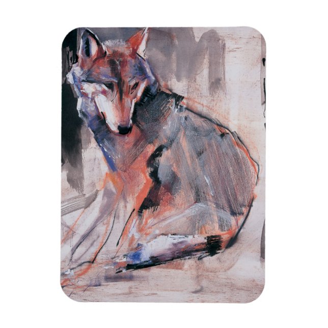 Sitting Wolf 2000 Magnet (Vertical)