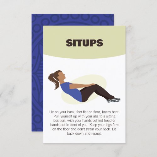 Situps Crunches _ Exercise Fitness Cards