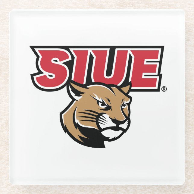 SIUE Cougars Glass Coaster (Front)