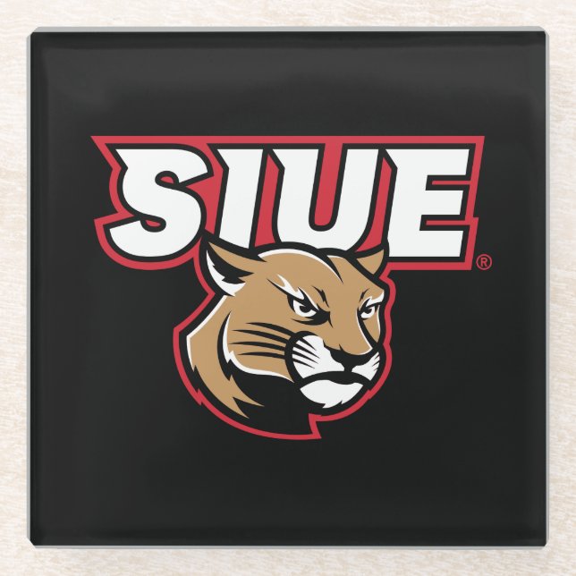 SIUE Cougars Glass Coaster (Front)