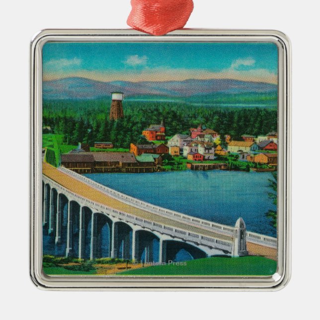 Siuslaw River Bridge in Florence, Oregon Metal Ornament (Front)
