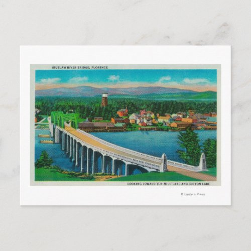 Siuslaw River Bridge in Florence Oregon Postcard