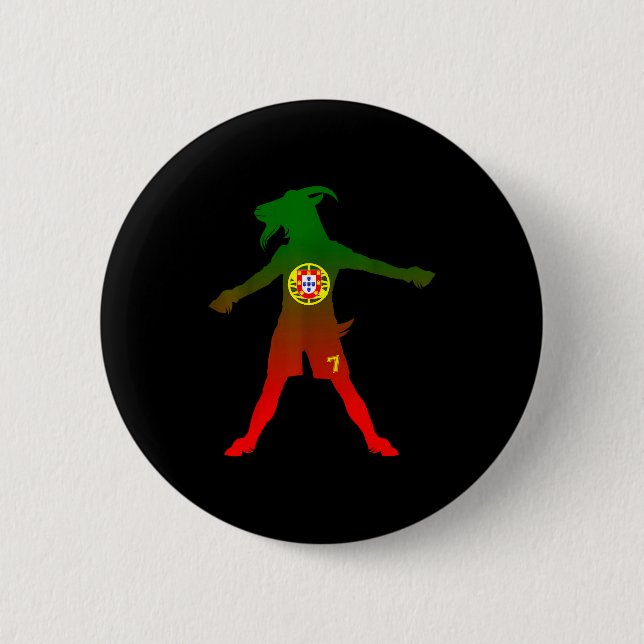Siuuu Real Goat Rtugal Flag Soccer Men Women Kids  Button (Front)