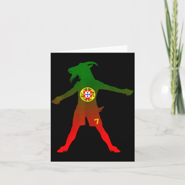 Siuuu Real Goat Rtugal Flag Soccer Men Women Kids  Card (Front)