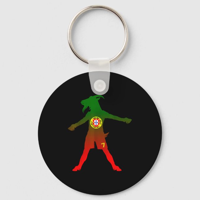 Siuuu Real Goat Rtugal Flag Soccer Men Women Kids  Keychain (Front)