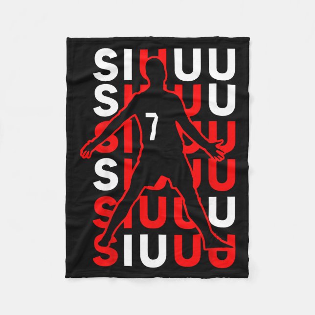 Siuuuu Funny Soccer Present For Soccer Lovers Fan  Fleece Blanket (Front)