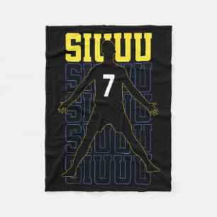 Siuuuu Funny Soccer Present For Soccer Lovers Fan  Fleece Blanket