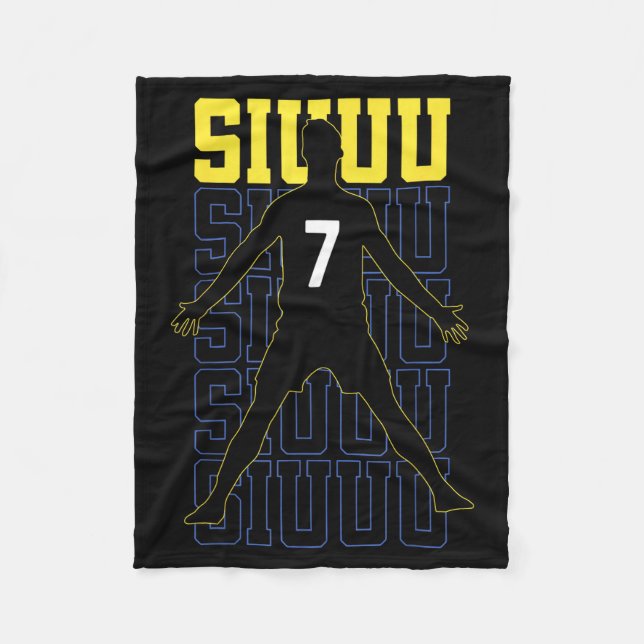 Siuuuu Funny Soccer Present For Soccer Lovers Fan  Fleece Blanket (Front)