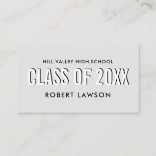 Sivler Gray  Class Graduation Name Social Icon Business Card
