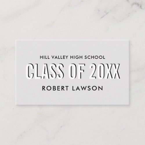 Sivler Gray  Class Graduation Name Social Icon Business Card