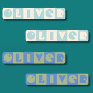 Six 6 letter boy name rectangular iron Patch Labels