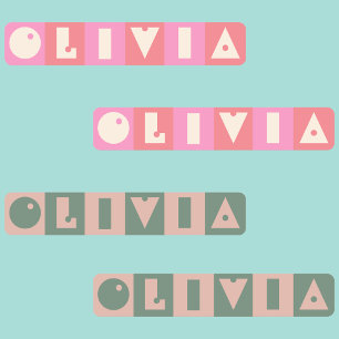 Six 6 letter girl name rectangular iron Patch Labels