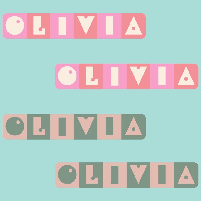 Six 6 letter girl name rectangular iron Patch Labels (Creator Uploaded)