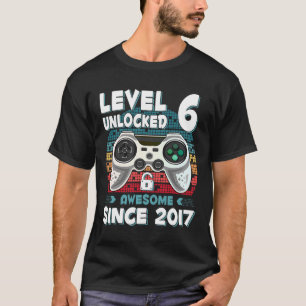 Six 6yr Bday Son Boy Funny Gamer 6th 6 Year Old Bi T-Shirt