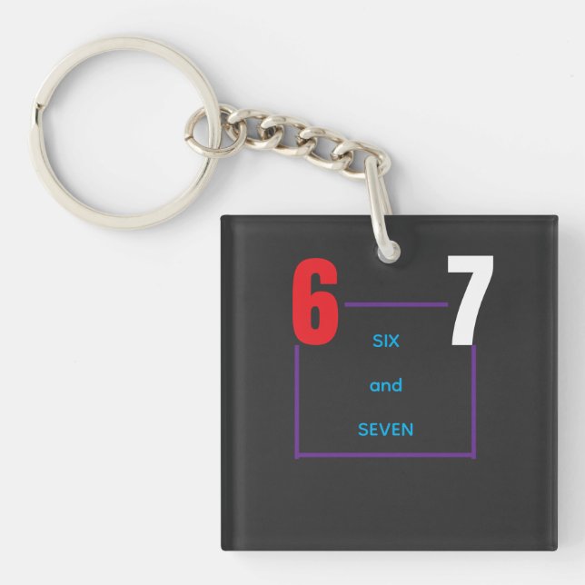 Six and Seven – Trendy Minimal Number Design Keychain (Front)