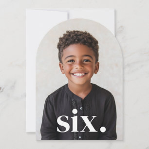 Six Arched Photo 6th Birthday Invitation