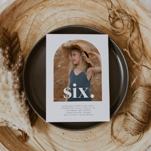 Six Arched Photo Birthday Invitation